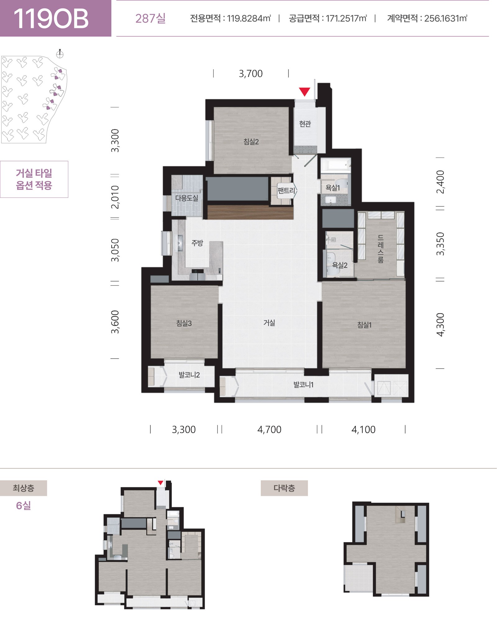 옥정중앙역 디에트르Ⅱ 전용 119OB 평면도